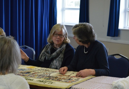 Stitching the tapestry was sometimes an excuse for a natter.